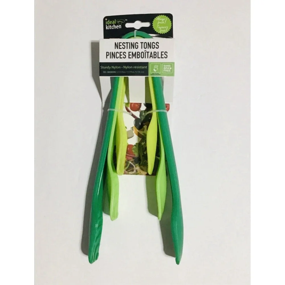 1 SET OF 3 PC CLICK PRODUCTS NESTING TONGS GREEN COLOR